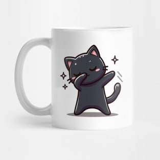 Dabbing Black Cat Mug